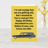 Carte Drôle Pun Card avant le coeur Joyeux anniversaire (Fleur jaune)