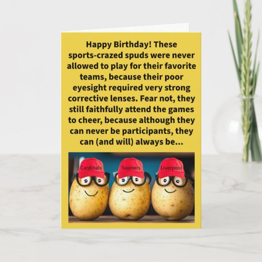 Carte Drôle Pun Taters Spec Joyeux Anniversaire (Devant)