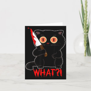 Carte Drôle Que_ Y Chat Halloween Noir Poignarde Des Cha