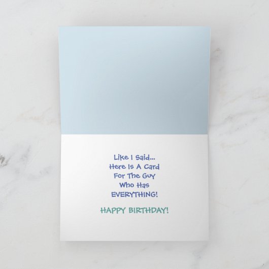 Carte Drôle Qui A Tout, Bleu '57 Chevy, Vs 2 (Intérieur)