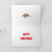 Carte Drôle Rainbow Stegosaurus Père Noël Christmas Dino (Intérieur)