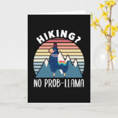Carte Drôle Randonnée Llama Mountain Hiker Alpaca (Fleur jaune)