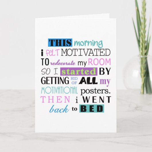 Carte Drôle Redécorer Demotivate Light Arrière - plan ID (Devant)