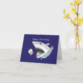 Carte Drôle Requin Manger Anniversaire Gâteau Hommes Gar (Fleur jaune)