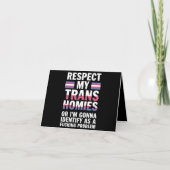 Carte Drôle Respecte Mes Copains Trans Mois de la Fierté (Devant)