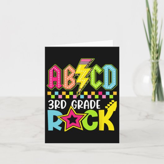 Carte Drôle Retour À L'École Éclair Bolt 3e Classe Rock (Devant)