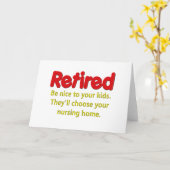 Carte Drôle retraite dit (Fleur jaune)