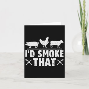 Carte Drôle Retro Bbq Fumeur Chef Fumeur Papa Je Fumerai