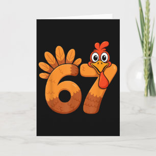 Carte Drôle Rétro Six Sept 6 7 Mème Dindon de Thanksgivi