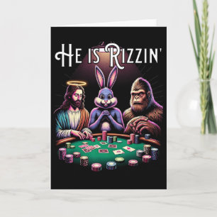 Carte Drôle Rizz Il Est Rizzin Jésus Lapin de Pâques Big