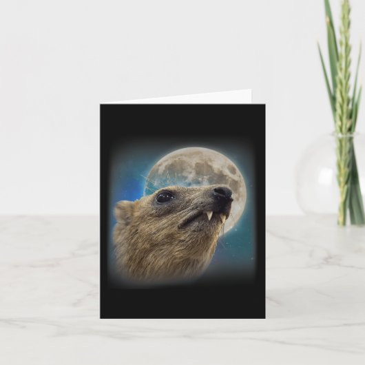 Carte Drôle Rock Hyrax Avec Mème Lune (Devant)