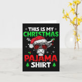 Carte Drôle Rouge Plaid C'Est Mon Pajama De Vache De Noë (Fleur jaune)