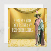 Carte Drôle Ruiné Par Les Responsabilités (Devant / Derrière)