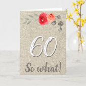 Carte Drôle Rustique 60 Alors Quel 60ème Anniversaire Fl (Fleur jaune)