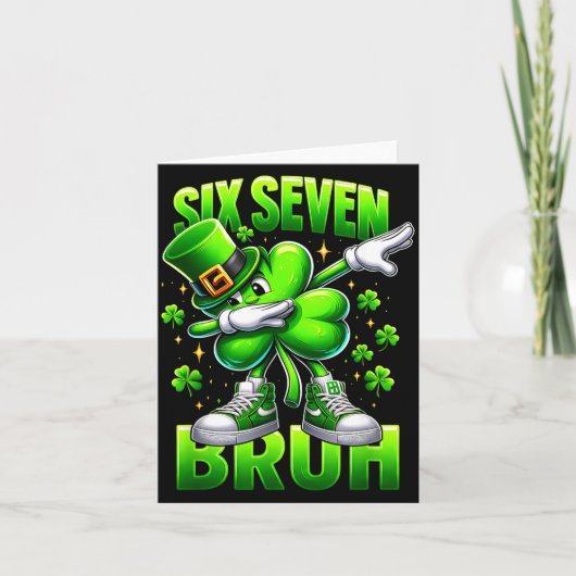 Carte Drôle Saint Patrick Six Seven Bruh 67 Mème Sham (Devant)