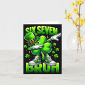 Carte Drôle Saint Patrick Six Seven Bruh 67 Mème Sham (Fleur jaune)