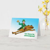 Carte Drôle Saint Patrick's Day Shenanigans Leprechaun (Fleur jaune)