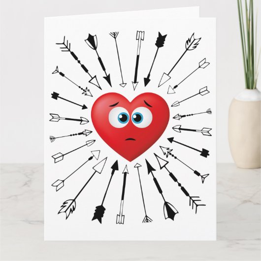Carte Drôle Saint-Valentin Anti amour rendez-vous flèche (Devant)