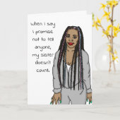 Carte Drôle, Sarcastique, Appelle-Moi, Humour-Soeur (Fleur jaune)