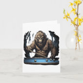 Carte Drôle Sasquatch Bigfoot Jouer Billiards (Fleur jaune)