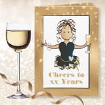 Carte Drôle Sassy Classy Gold Parties scintillant Carica<br><div class="desc">Célébrez cet anniversaire spécial avec un toast au champagne ! Cette carte classe,  sassy et glamour lui fera un sourire. Le message intérieur lui fait savoir que vous lui souhaitez "beaucoup plus" Personnalisez son nom et son année d'anniversaire</div>