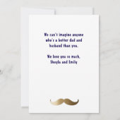 Carte Drôle simple Moustache Happy Fête des pères Photo (Dos)