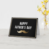 Carte Drôle Simple Moustache Joyeuse Fête des Pères (Fleur jaune)