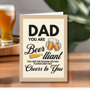 Carte Drôle Simple Papa Tu Es Une Fête des pères Lumineu