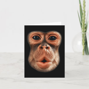 Carte Drôle Singe Visage Respiration Hommes Garçon Hallo