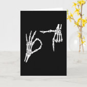 Carte Drôle Six Sept 6 7 Mème 67 Main de Squelette Hallo (Fleur jaune)