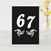 Carte Drôle Six Sept 6 7 Mème 67 Main de squelette Hallo (Fleur jaune)