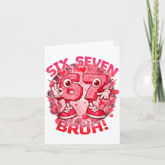 Carte Drôle Six Sept Bruh 67 Brainrot Meme Saint-Valenti (Devant)