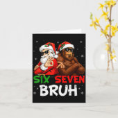 Carte Drôle Six Sept Mème 6 7 Bruh Père Noël Bigfoot Chr (Fleur jaune)