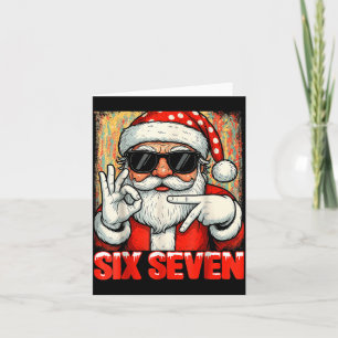 Carte Drôle Six Sept Mème Noël Cool Père Noël Citation 6