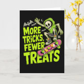 Carte Drôle Skateboard Halloween Skeleton Ghost S Éffray (Fleur jaune)