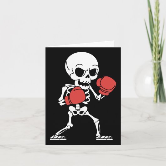 Carte Drôle Skeleton Boxe Halloween Éffrayant Boxe (Devant)