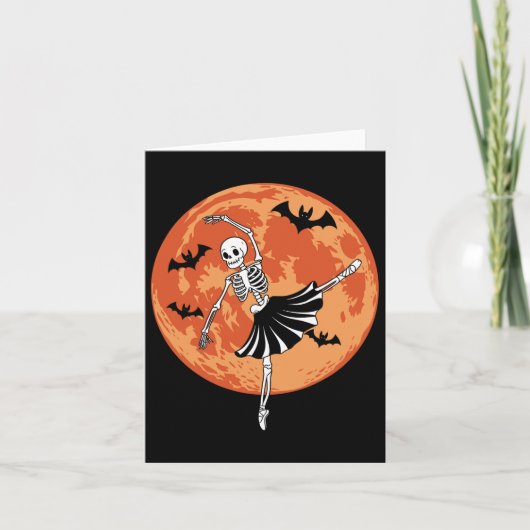 Carte Drôle Skeleton Dancing Ballet Amateurs Éffrayant H (Devant)