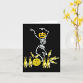 Carte Drôle Skeleton Halloween Bowling Shirt Bowler Cade (Fleur jaune)