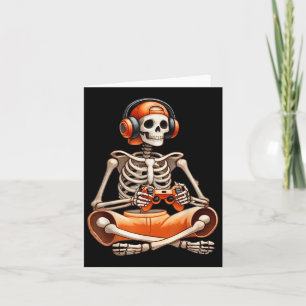 Carte Drôle Skeleton jeu vidéo Halloween jeu Gamer B