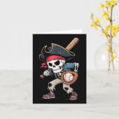 Carte Drôle Skeleton Pirate Baseball Halloween Costume B (Fleur jaune)