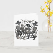 Carte Drôle Skeleton Skull Dancing Singer Rock Music Ba (Fleur jaune)