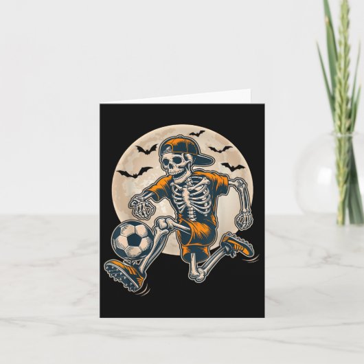 Carte Drôle Skeleton Soccer Hommes Garçons Enfants Hallo (Devant)
