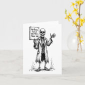Carte Drôle Skeleton sorcier enseignant Halloween Mes os (Fleur jaune)