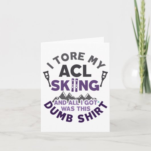 Carte Drôle Skiing Knee Blessure Torn Acl Se Bien (Devant)