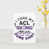 Carte Drôle Skiing Knee Blessure Torn Acl Se Bien (Fleur jaune)