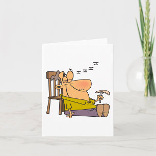 Carte Drôle Sleepy Man Napping avec Sandwich