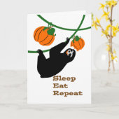 Carte Drôle Slothsgiving Thanksgiving Sloth Citrouilles (Fleur jaune)