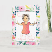 Carte Drôle Snarky Sarcastic Lady Cartoon 70e anniversai (Devant)