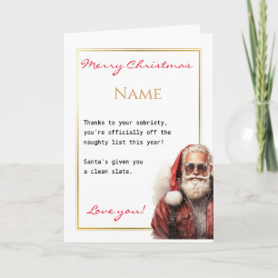 Carte Drôle Sobriety est le meilleur cadeau Noël