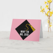 Carte Drôle Soeur Graduation (Fleur jaune)